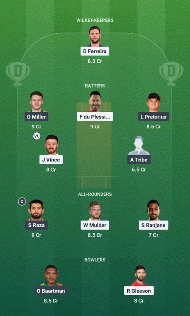 JSK vs PR Dream11 Team