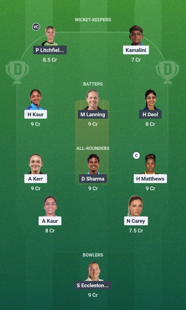 MI-W vs UPW-W Dream11 Team