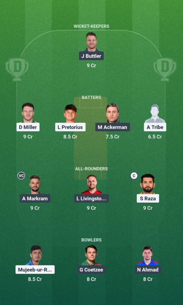 PR vs DSG Dream11 Team