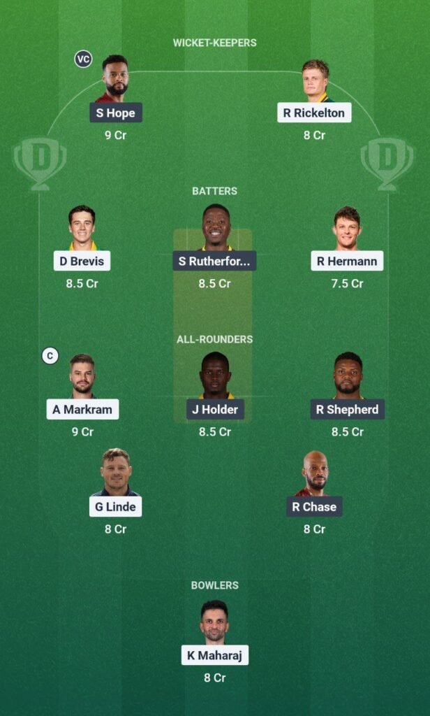 SA vs WI Dream11 Team