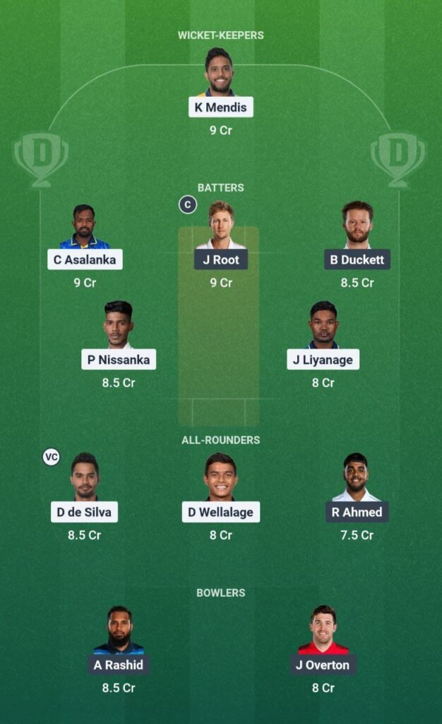 SL vs ENG Dream11 Team