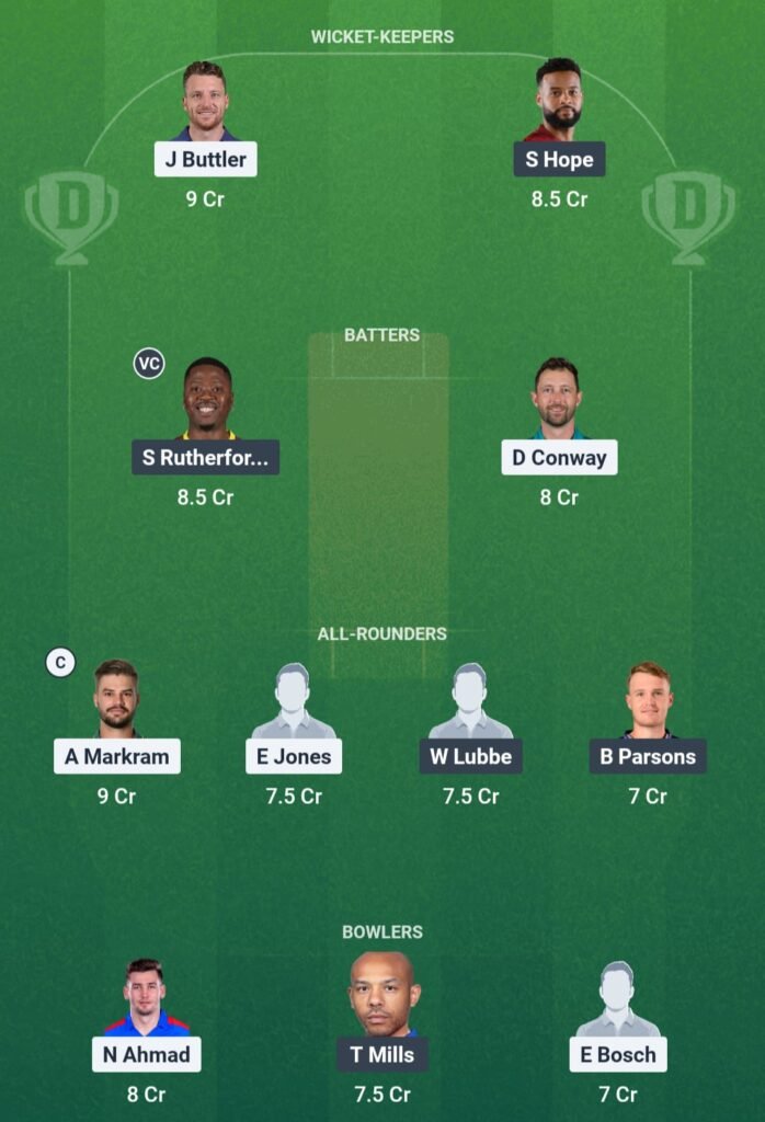 DSG vs PC Dream11 Team