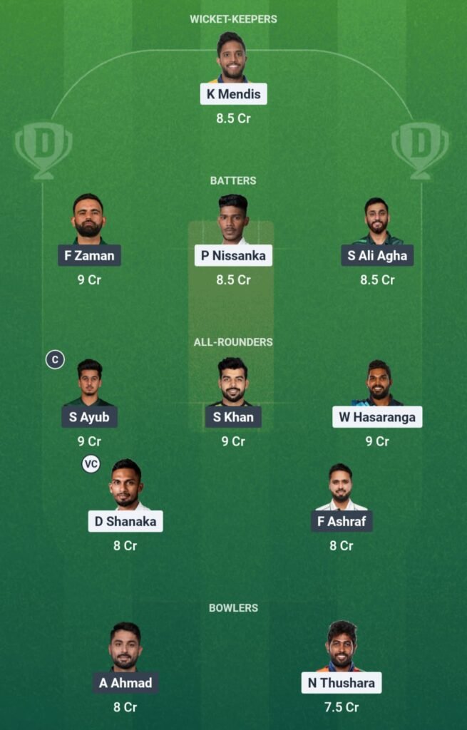 SL vs PAK Dream11 Prediction