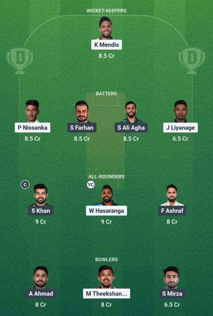SL vs PAK Dream11 Team