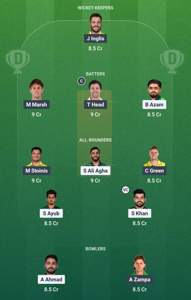 PAK vs AUS Dream11 Prediction
