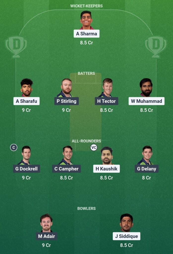 UAE vs IRE Dream11 Team