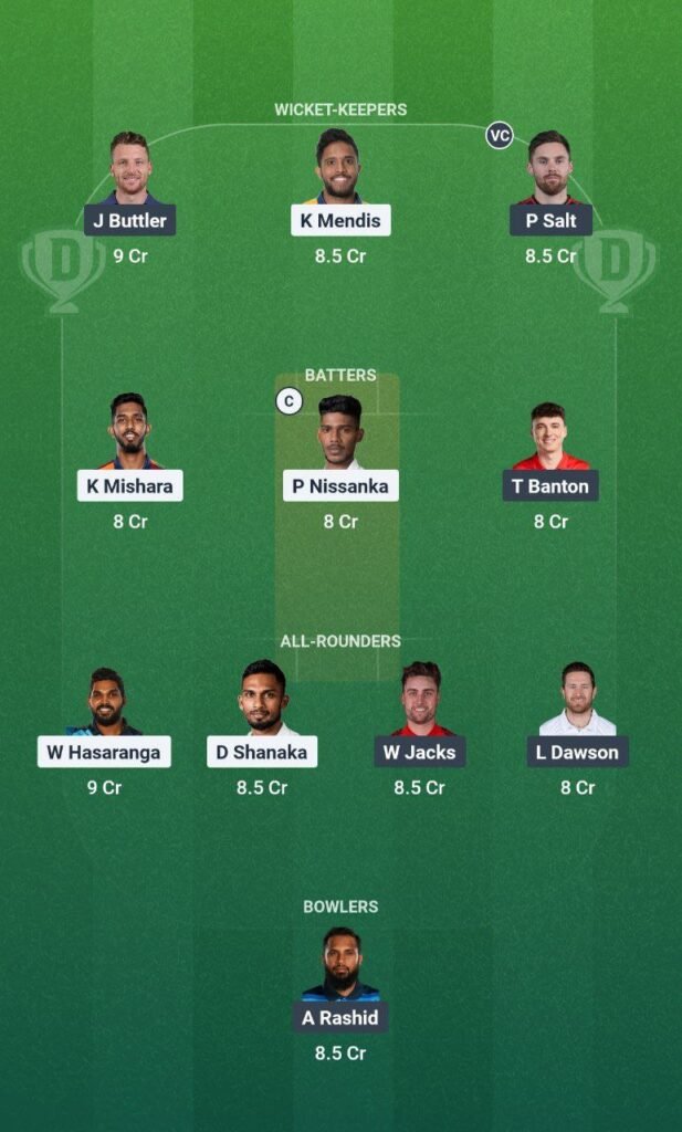 ENG vs SL Dream11 Team