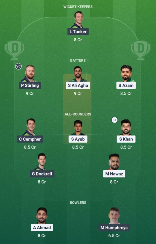 PAK vs IRE Dream11 Prediction
