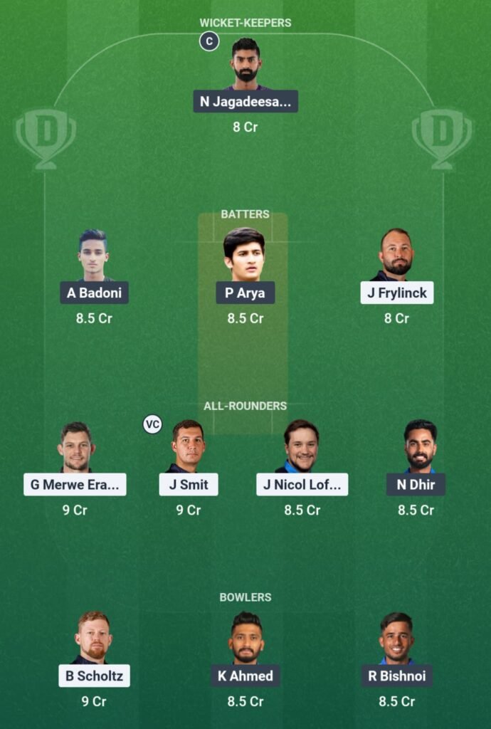 NAM vs IN-A Dream11 Team