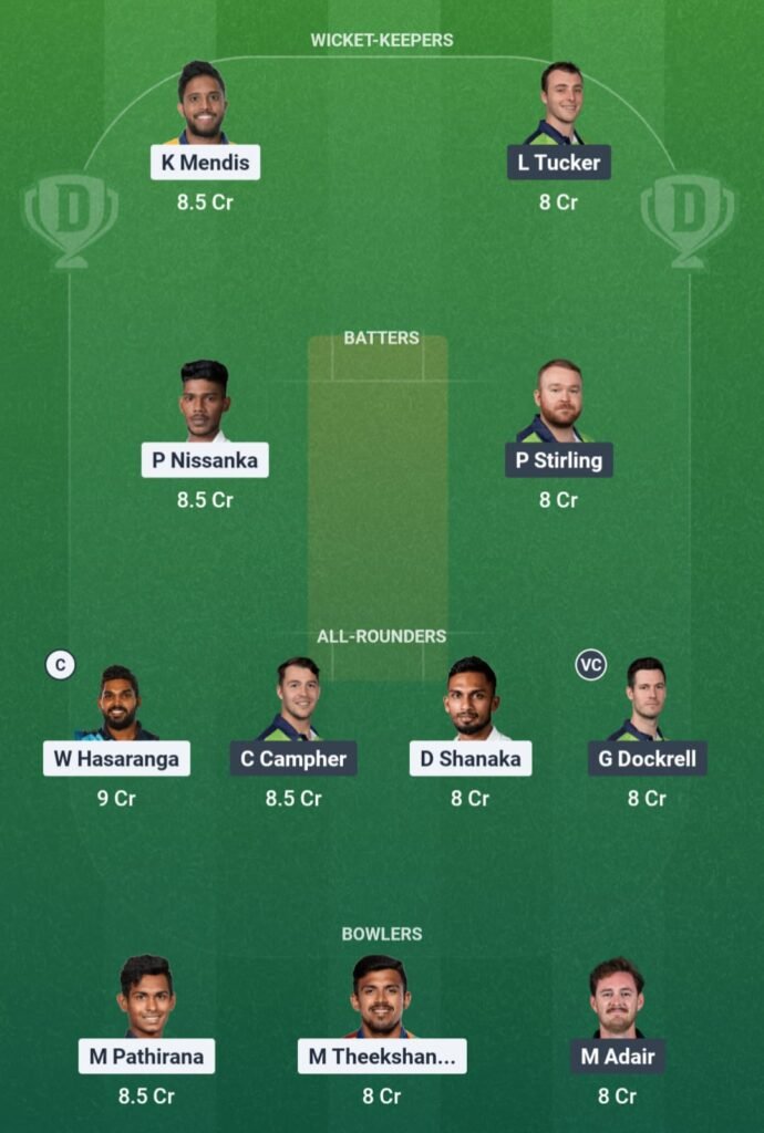 SL vs IRE Dream11 Team