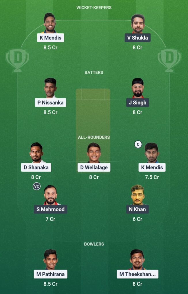 SL vs OMN Dream11 Team