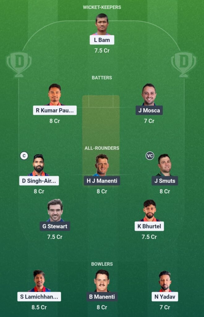 NEP vs ITA Dream11 Team