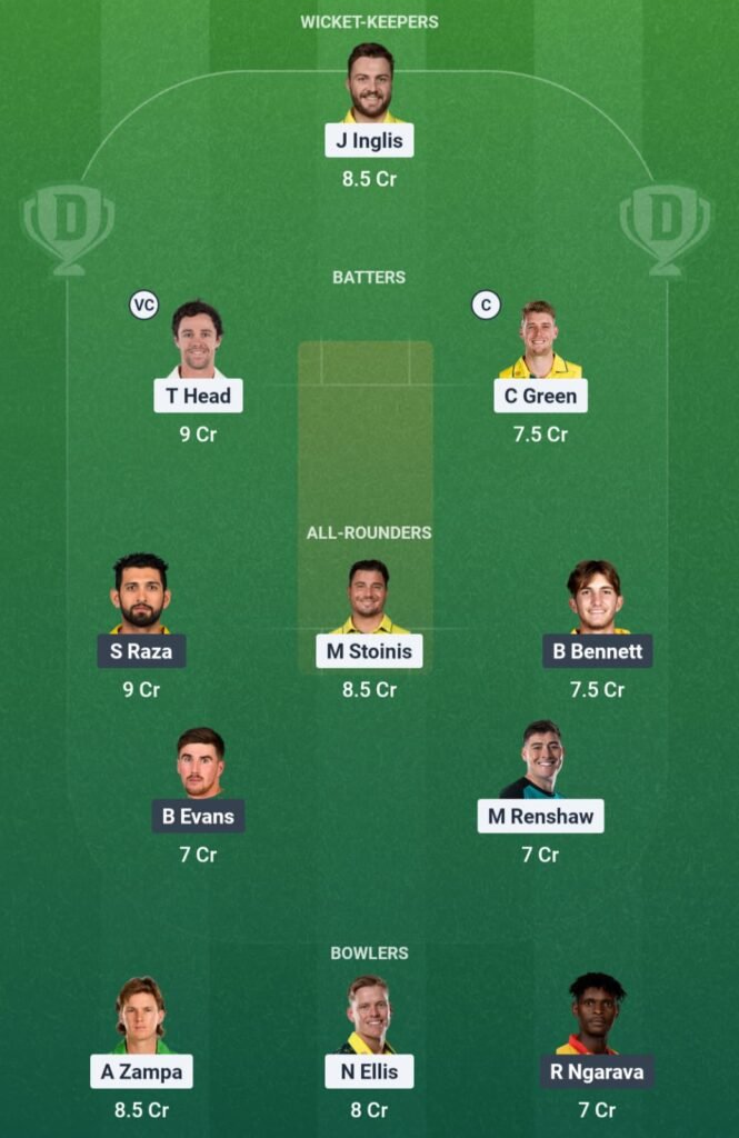 AUS vs ZIM Dream11 Prediction
