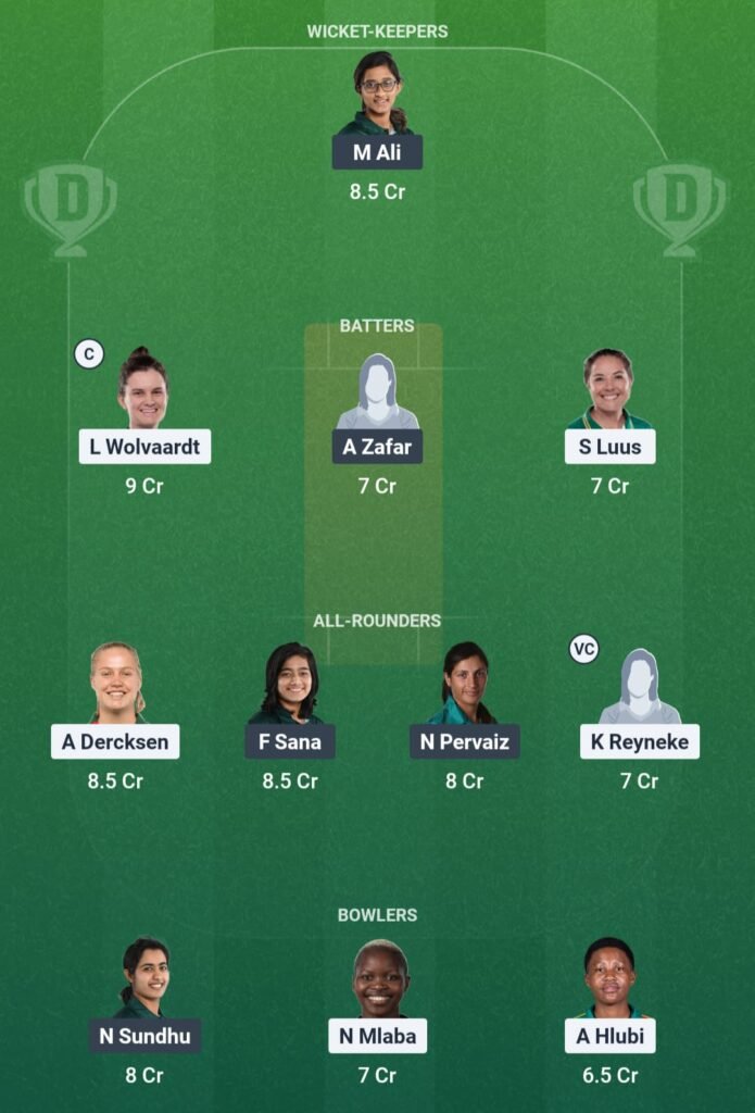 SA-W vs PAK-W Dream11 Prediction