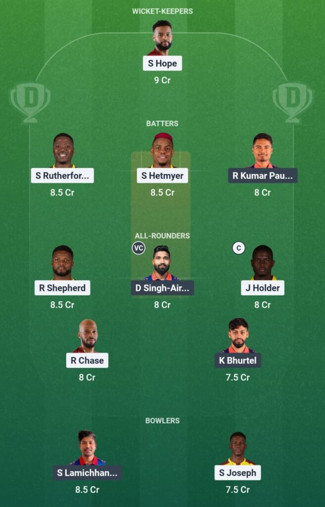 WI vs NEP Dream11 Prediction