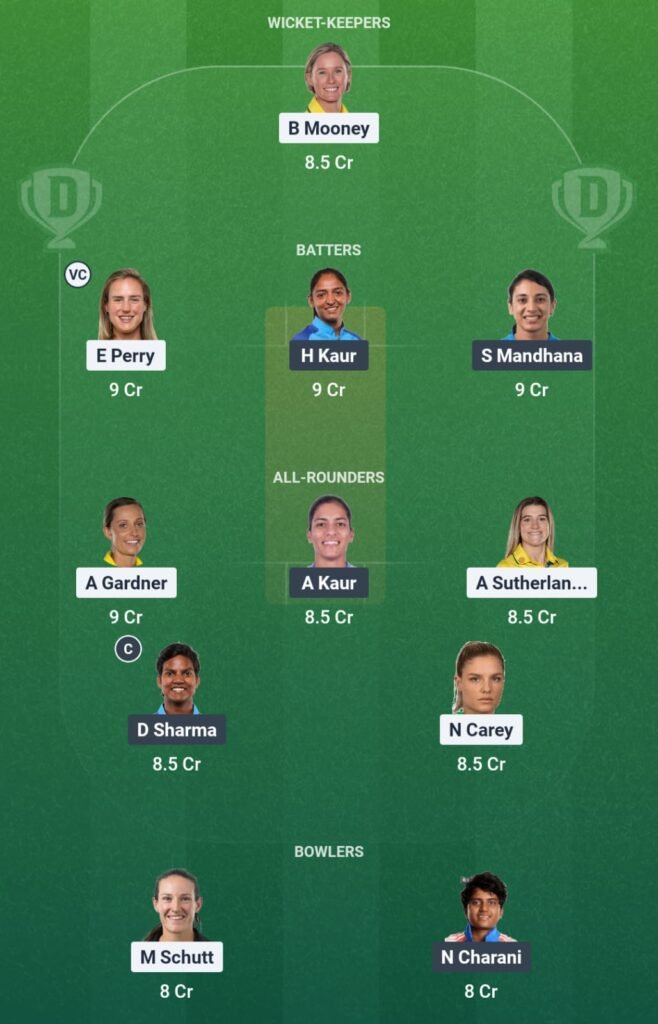 AUS-W vs IND-W Dream11 Team