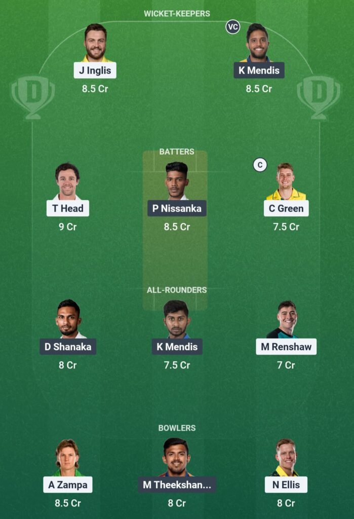 AUS vs SL Dream11 Team