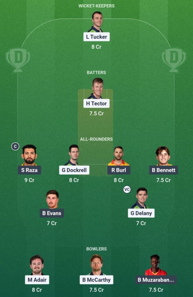 IRE vs ZIM Dream11 Team