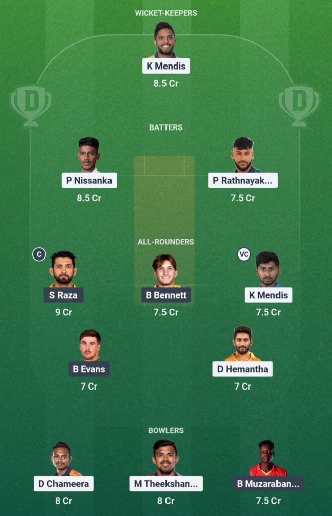 SL vs ZIM Dream11 Team