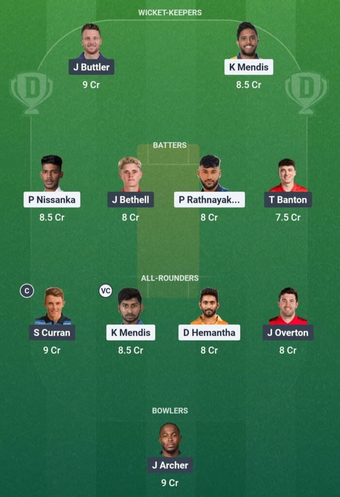SL vs ENG Dream11 Prediction