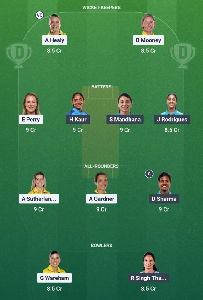 AUS-W vs IND-W Dream11 Prediction
