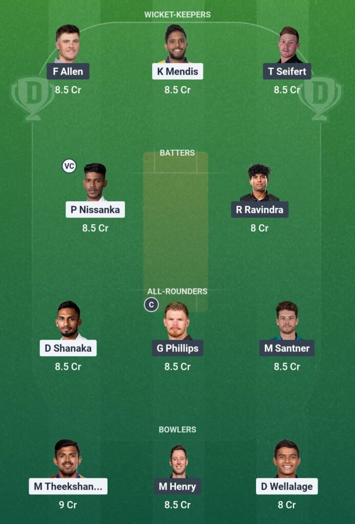 SL vs NZ Dream11 Team